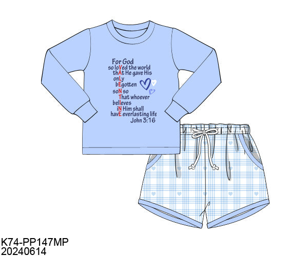 RTS Scripture Valentine Boy Shorts Set