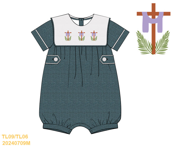 RTS - Beautiful Cross Boy Romper