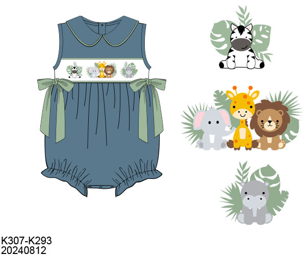 RTS Zoo Friends Smocked Girl Bubble