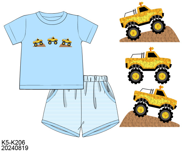 RTS Summer Monster Trucks Boy Short Set