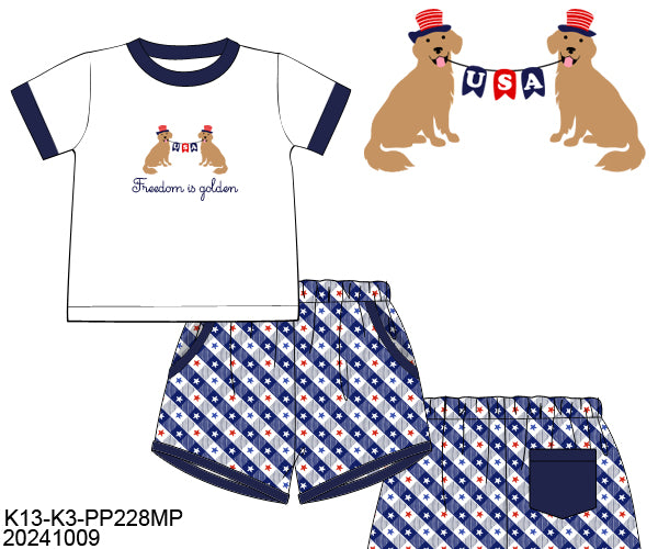 RTS Freedom is Golden Boy Short Set (size 5 & 6 only)