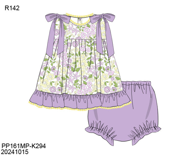 RTS Floral Mom & Me Girl Diaper Set