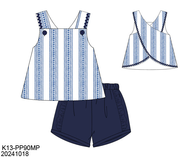 RTS Everyday Navy Collection Girl Short Set (18m and 24m only)