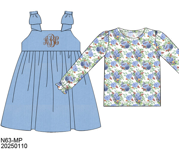 RTS Fall Floral and Plaid Family Girl Dress