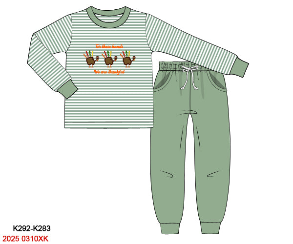 RTS Thankful Hands Turkey Boy Jogger Set