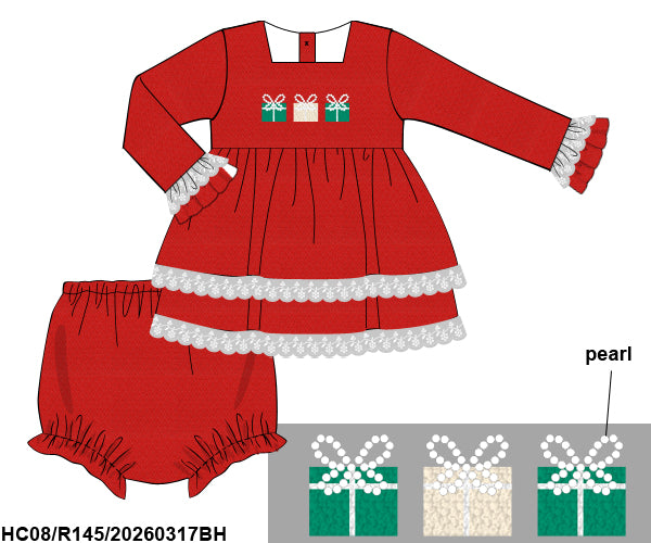 WS PO38 - Pearly Presents girl diaper set (ETA Late October to GBS, then to YOU)