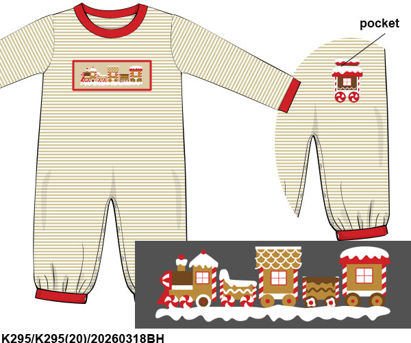 WS PO38 - Peppermint Express Boy Long Romper (ETA Late October to GBS, then to YOU)