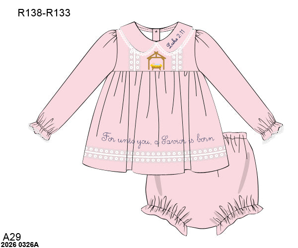 WS PO38 - Luke 2:11 girl diaper set (ETA Late October to GBS, then to YOU)