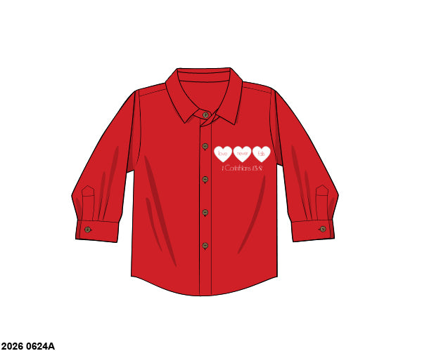 PO40 - Love Never Fails Boy Button Down (ETA December to GBS, then to YOU)