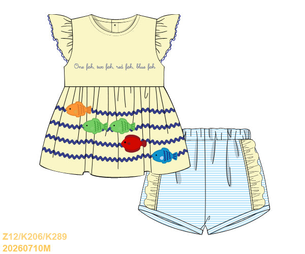PO41 - One Fish, Two Fish girl shorts Set (ETA January to GBS, then to YOU)