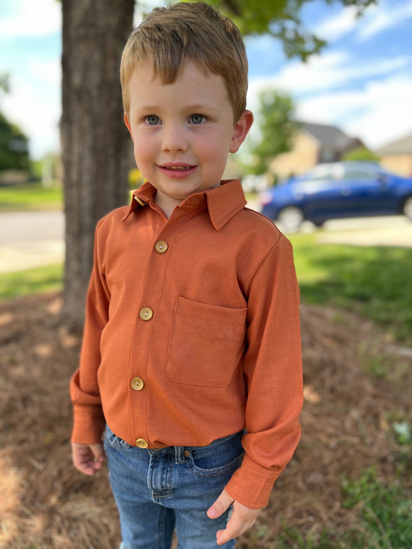 RTS Harvest Family Boy Button Down