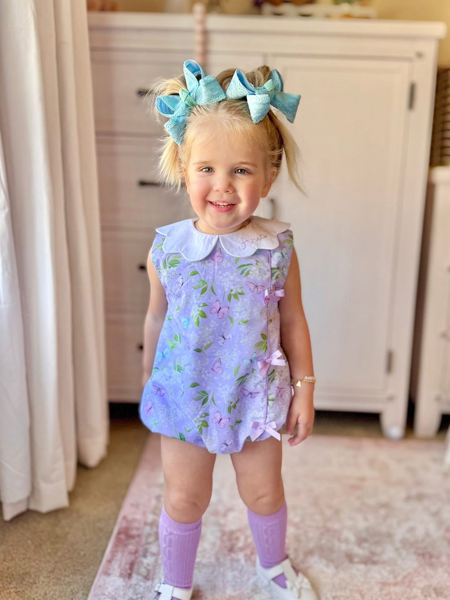 RTS Butterflys and Flowers Girl Bubble (NO MONOGRAM)