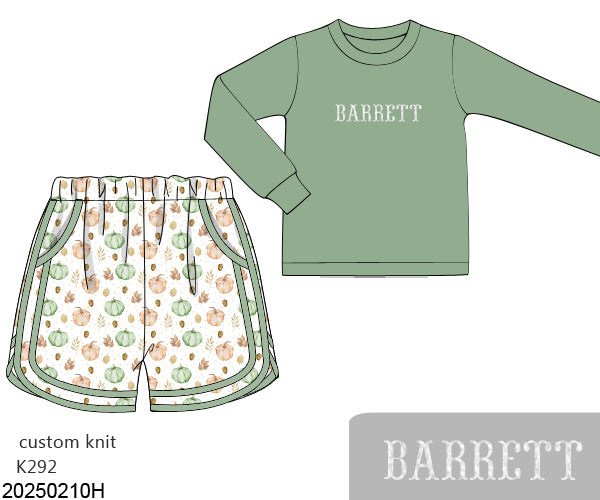 RTS Gourd-Geous Pumpkins Boy Short Set (no mono)