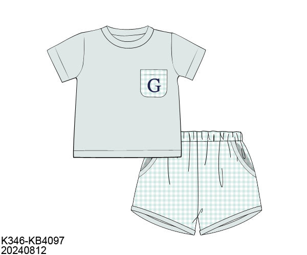 RTS Sweet Gingham Boy Short Set (NO MONOGRAM)