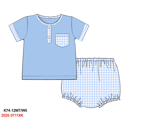 PO29 - Gingham & Floral Boy Diaper Set (ETA February to GBS, then to YOU)
