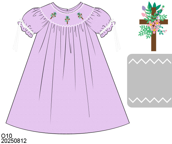 PO29 - Smocked Crosses Girl Dress (ETA February to GBS, then to YOU)