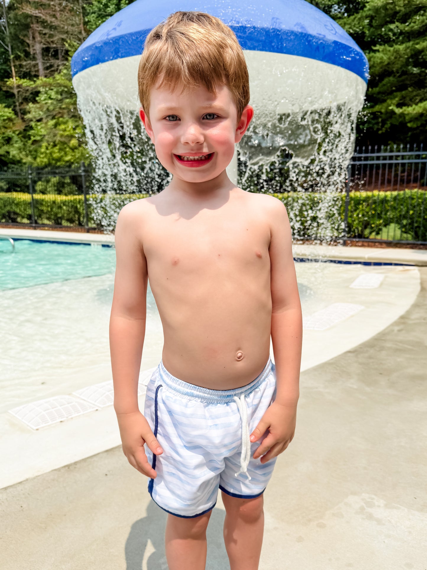 RTS Navy & Stripe Boy Trunks