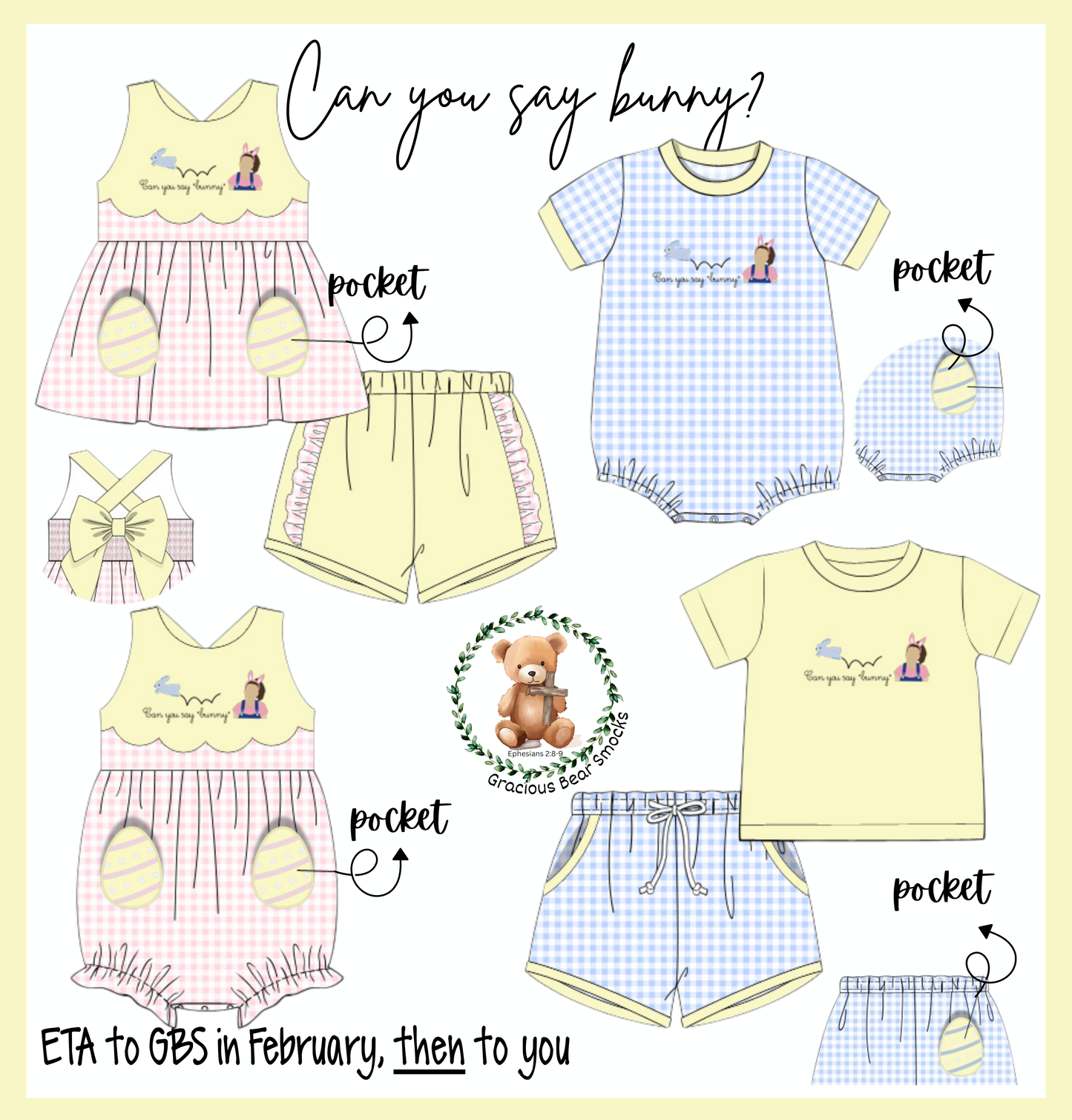 PO29 - Can You Say Bunny Boy Short Set (ETA February to GBS, then to YOU)