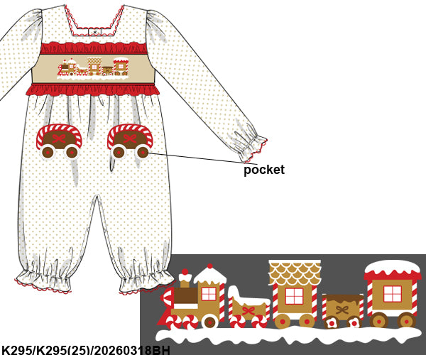 WS PO38 - Peppermint Express Girl Long Romper (ETA Late October to GBS, then to YOU)
