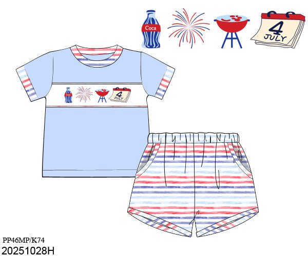 RTS Red, White & BBQ Boy Short Set