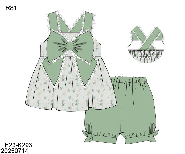 RTS Butterflys and Flowers Girl Shorts Set