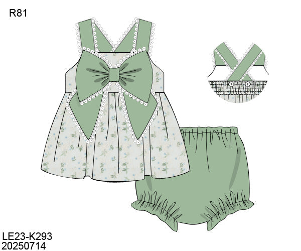 RTS Butterflys and Flowers Girl Diaper Set