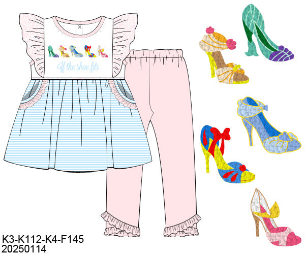 RTS If the Shoe Fits Girl Pant Set