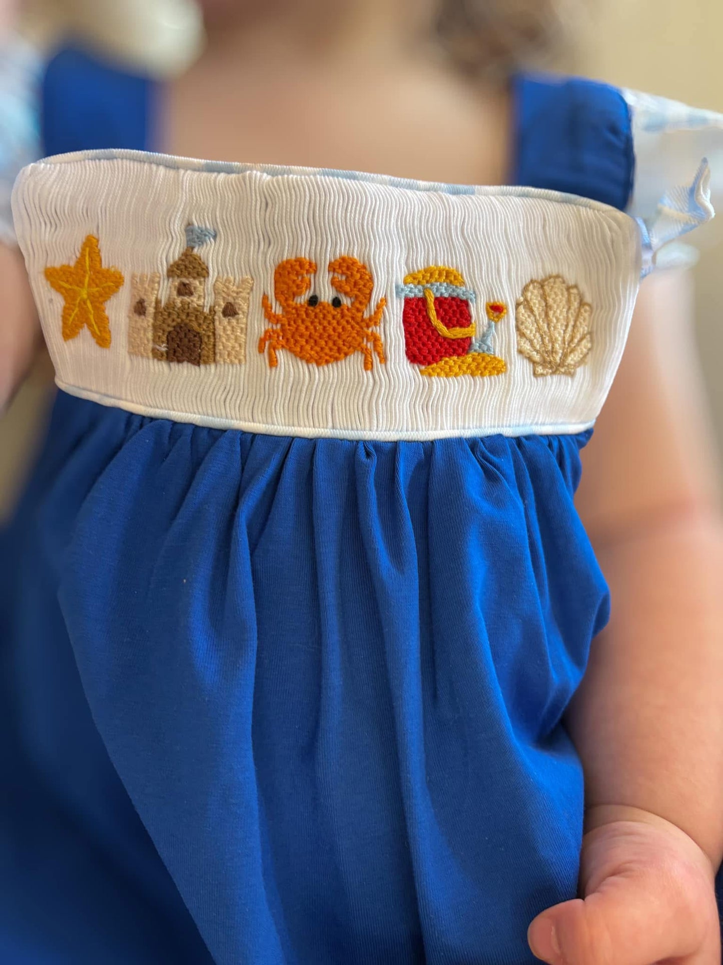RTS Beach Fun Smocked Girl Diaper Set (6m only)