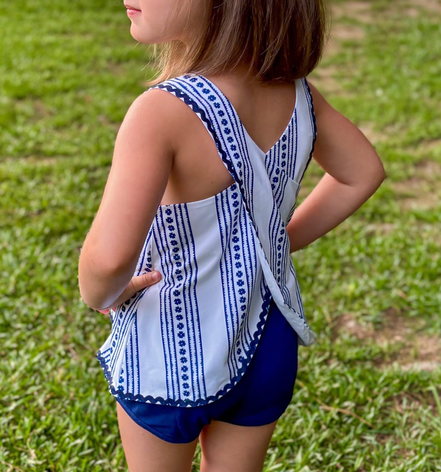 RTS Everyday Navy Collection Girl Short Set (18m and 24m only)