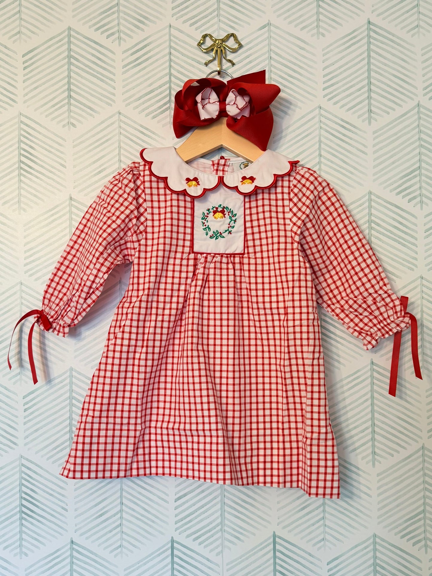 RTS Hand Embroidered Wreaths Girl Dress