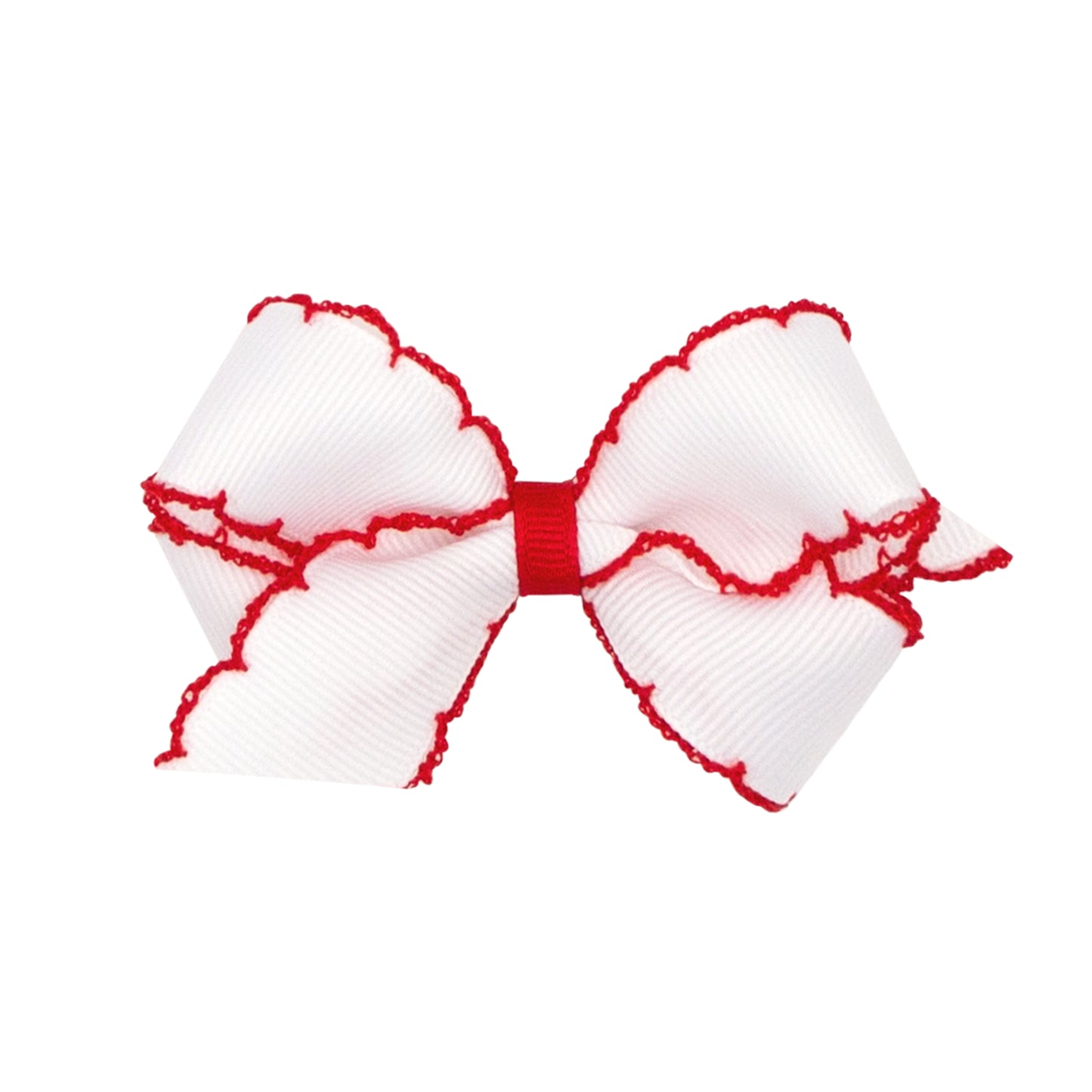 Mini Moonstitch Grosgrain Hair Bow with Contrasting Wrap
