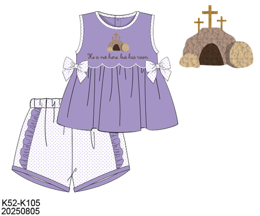 PO29 - He Is Not Here Girl Short Set (ETA February to GBS, then to YOU)