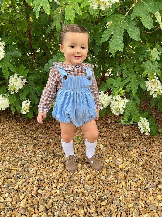 RTS Fall Floral and Plaid Family Boy Bubble