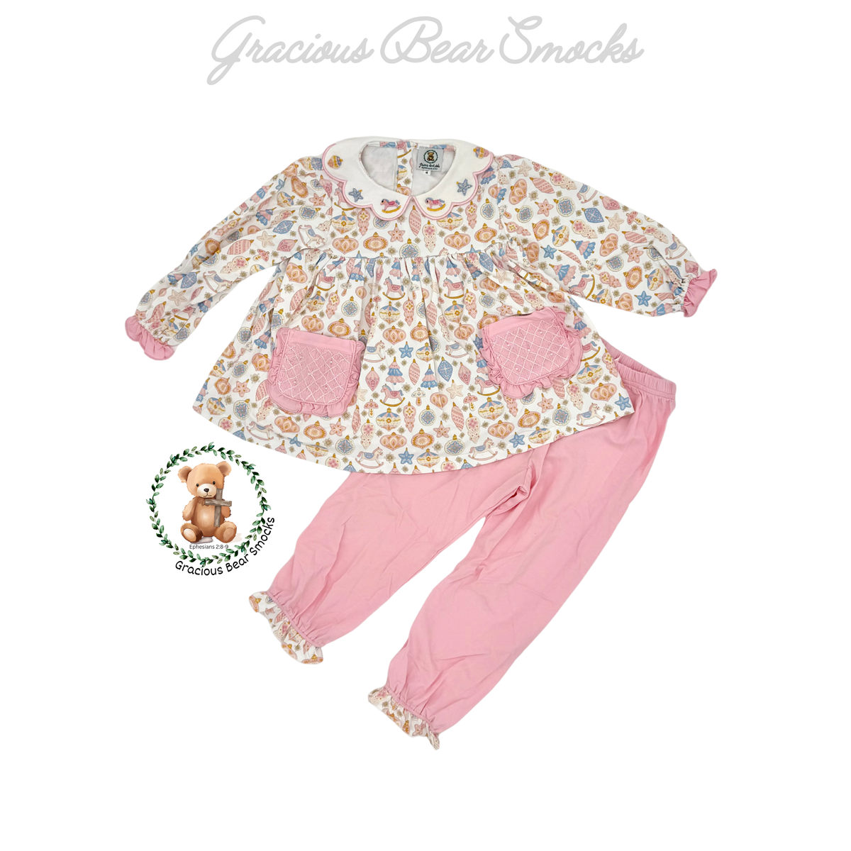 RTS Vintage Ornaments Girl Pants Set