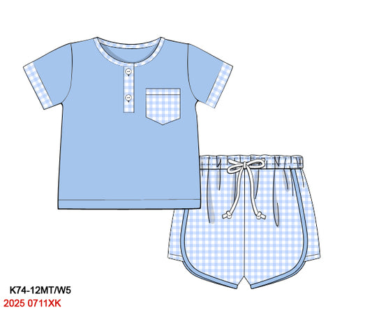 PO29 - Gingham & Floral Boy Short Set (ETA February  to GBS, then to YOU)