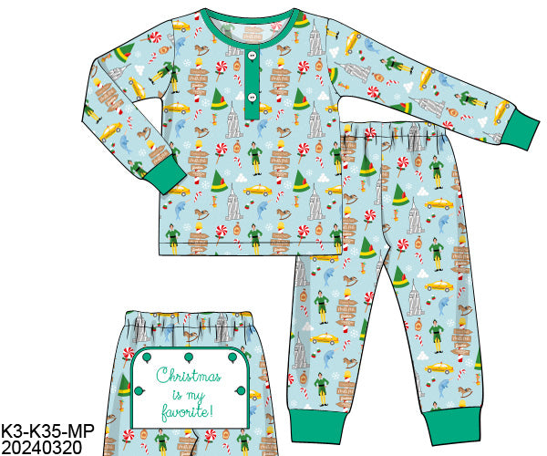 RTS Green Elf Loungewear Boy 2 Piece Set