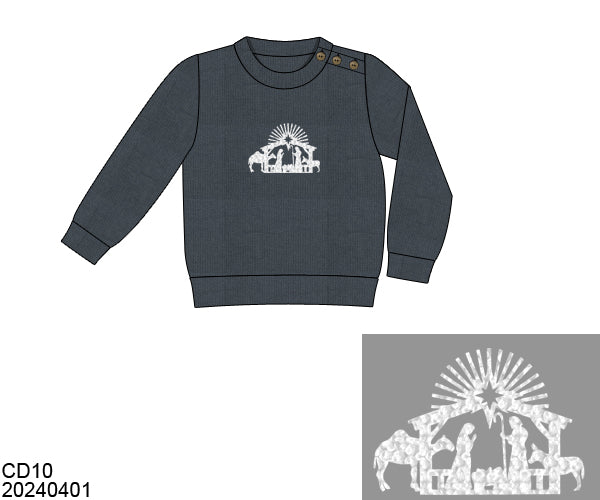 RTS - Nativity Cardigan Collection Boy Top