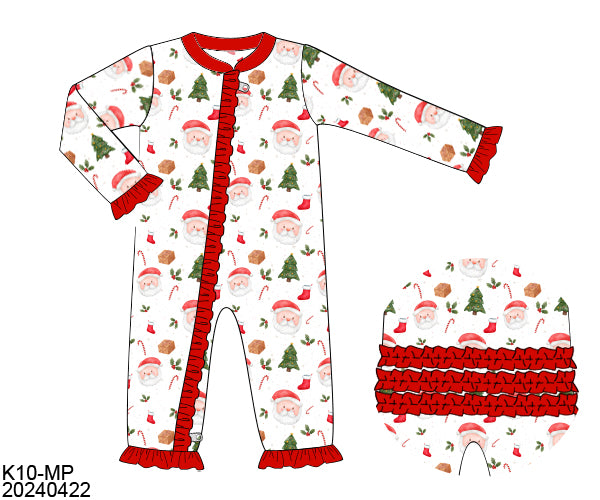 RTS Santa Loungewear Girl Zippy