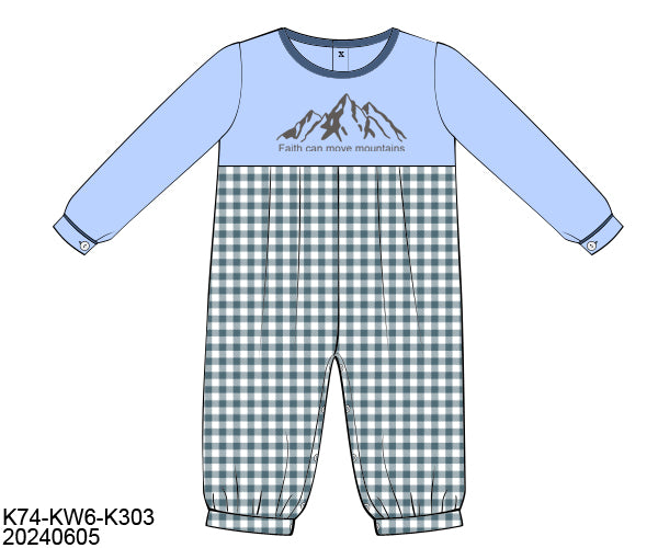 RTS Faith Can Move Mountains Boy Long Romper