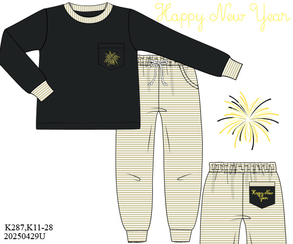 RTS Happy New Year Boy Jogger Set