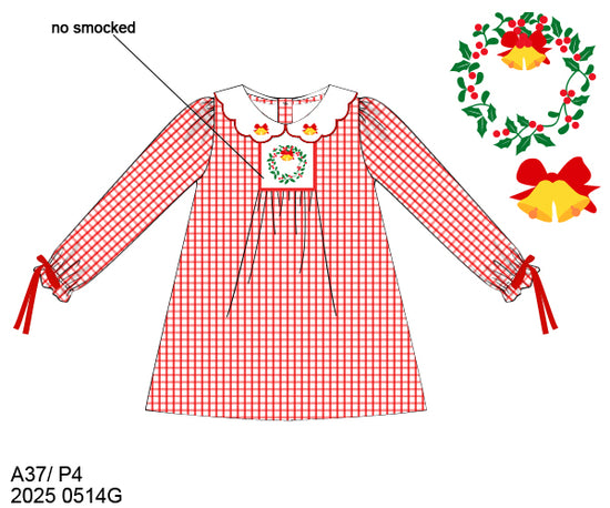 RTS Hand Embroidered Wreaths Girl Dress