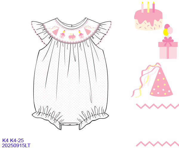 RTS Smocked Birthday Fun Girl Bubble