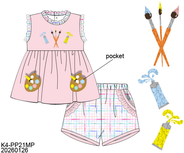 RTS Little Artist Girl Short Set