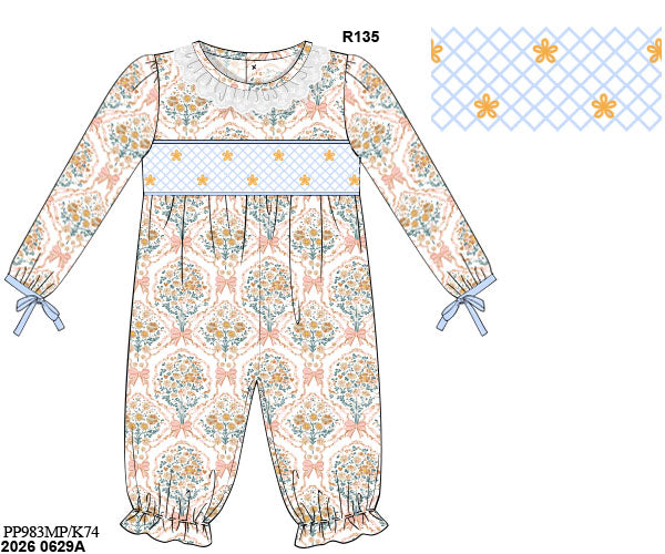 PO40 - Golden Blooms Girl Romper (ETA December to GBS, then to YOU)