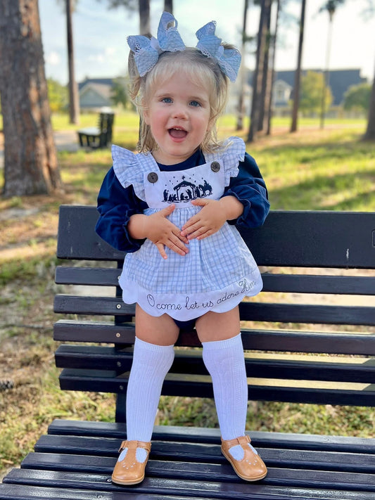 RTS O Come let us adore Him Girl Diaper set