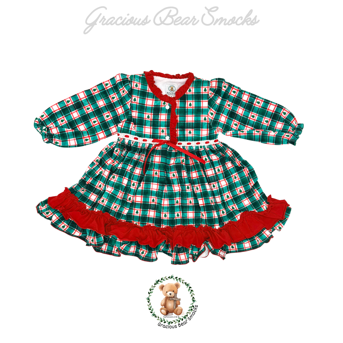 RTS Fireside Family Plaid Girl Gown