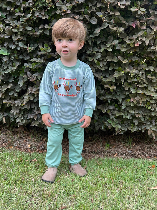 RTS Thankful Hands Turkey Boy Jogger Set