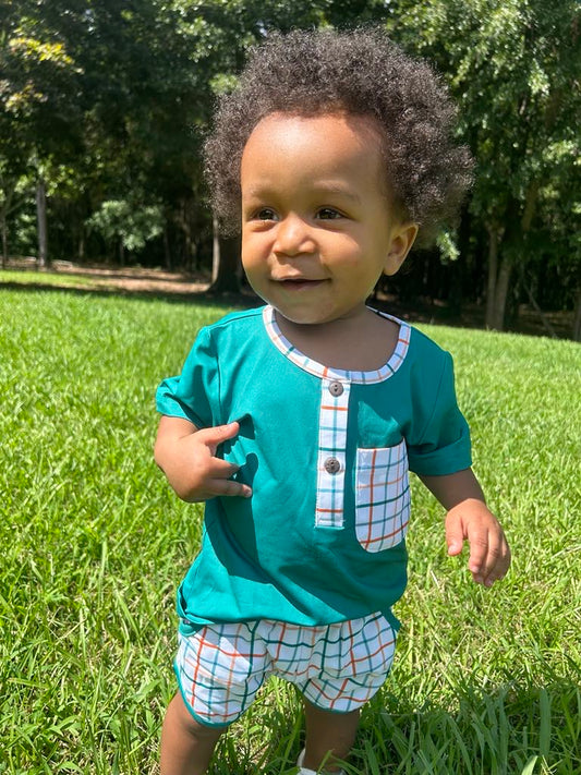 RTS Teal Boy Short Set (NO MONOGRAM)