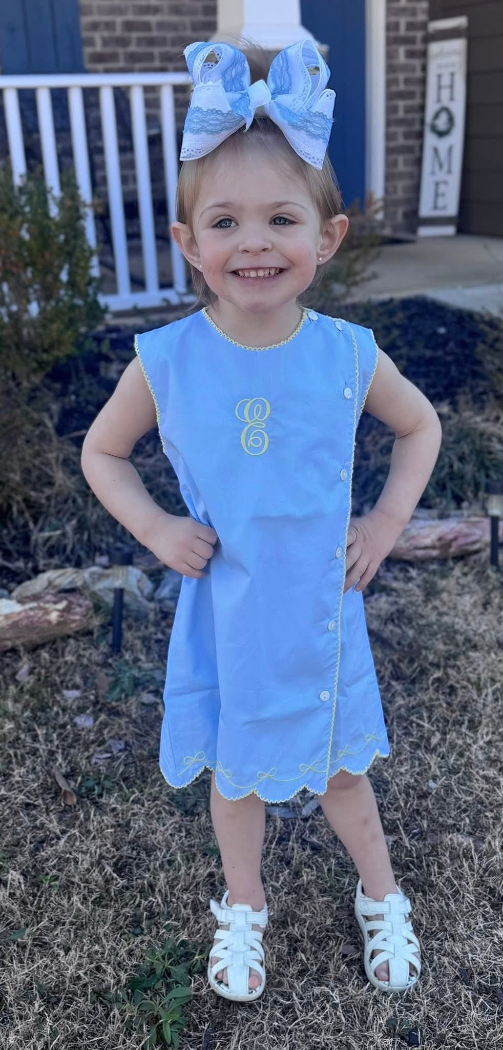 RTS Spring Blues Girl Dress (NO MONOGRAM)