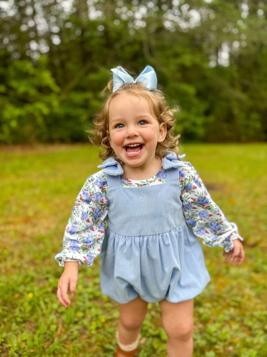 RTS Fall Floral and Plaid Family Girl Bubble